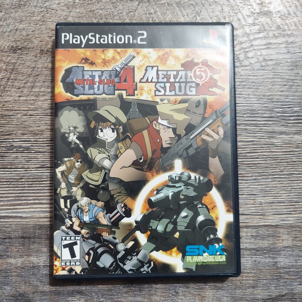 Metal Slug 4 & 5 (Full 2Disc Edition) SNK 2005 PS2 Game Rated T Teen NTSC CIB